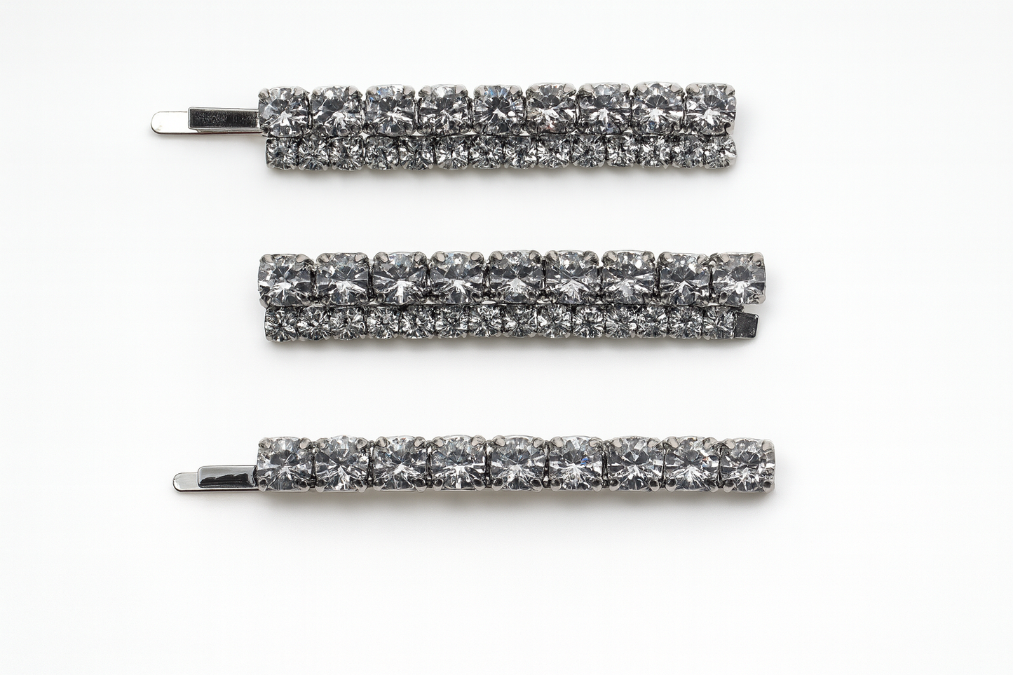 Silver crystal hair accessories