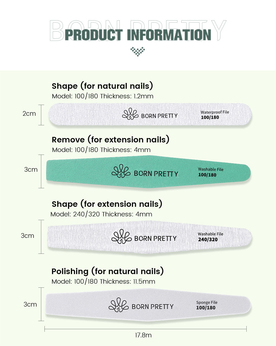 Nail Care Essentials: Born Pretty 4-Piece Nail File Set