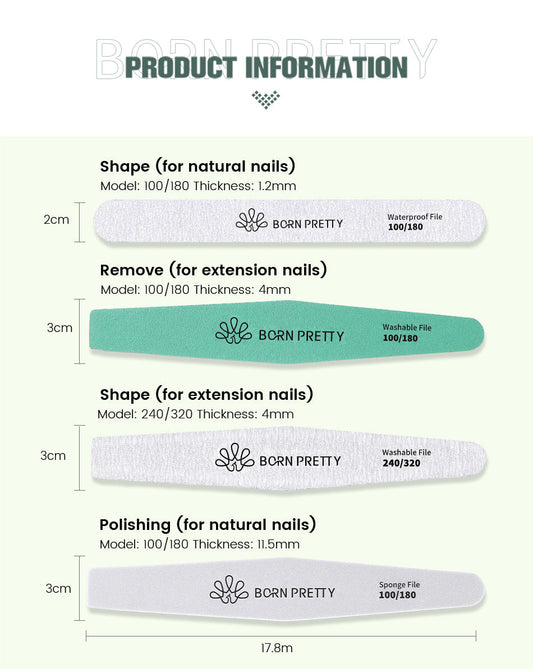 Nail Care Essentials: Born Pretty 4-Piece Nail File Set