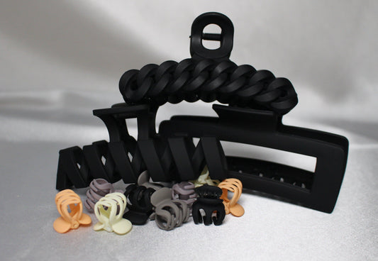 Seleny Jumbo Matte Claw Clip Set: Elegant Hair Accessory Kit