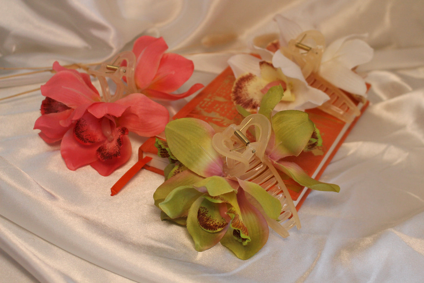 Hawaiian Orchid Flower Claw Clip (Large)