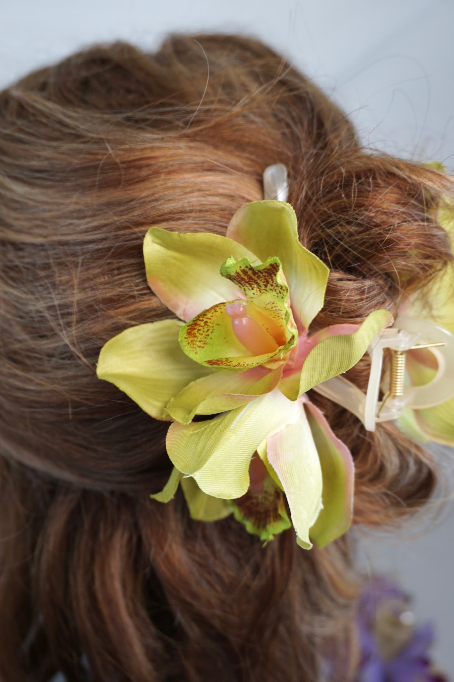 Hawaiian Orchid Flower Claw Clip (Large)