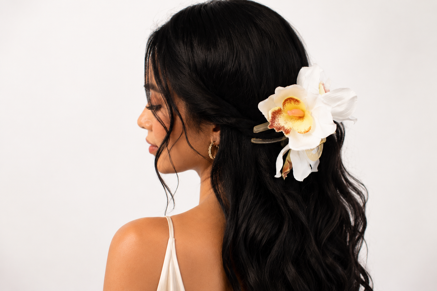 Hawaiian Orchid Flower Claw Clip (Large)