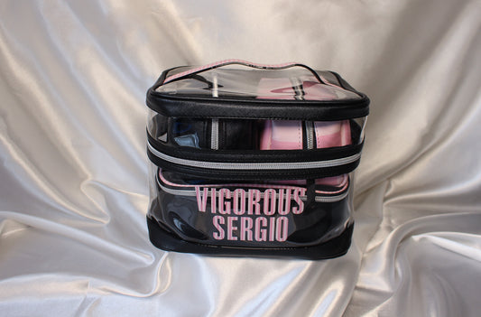 Vigorous Sergio Pretty 4-Piece Toiletry Train Case