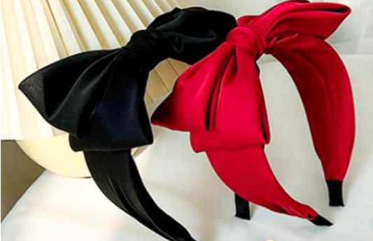 Satin Bow Headband Set