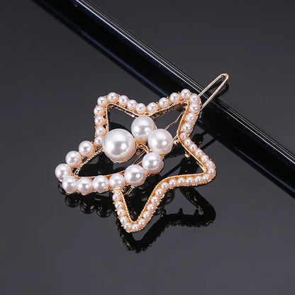 Seleny Geometric Pearl & Rhinestone Hair Pins