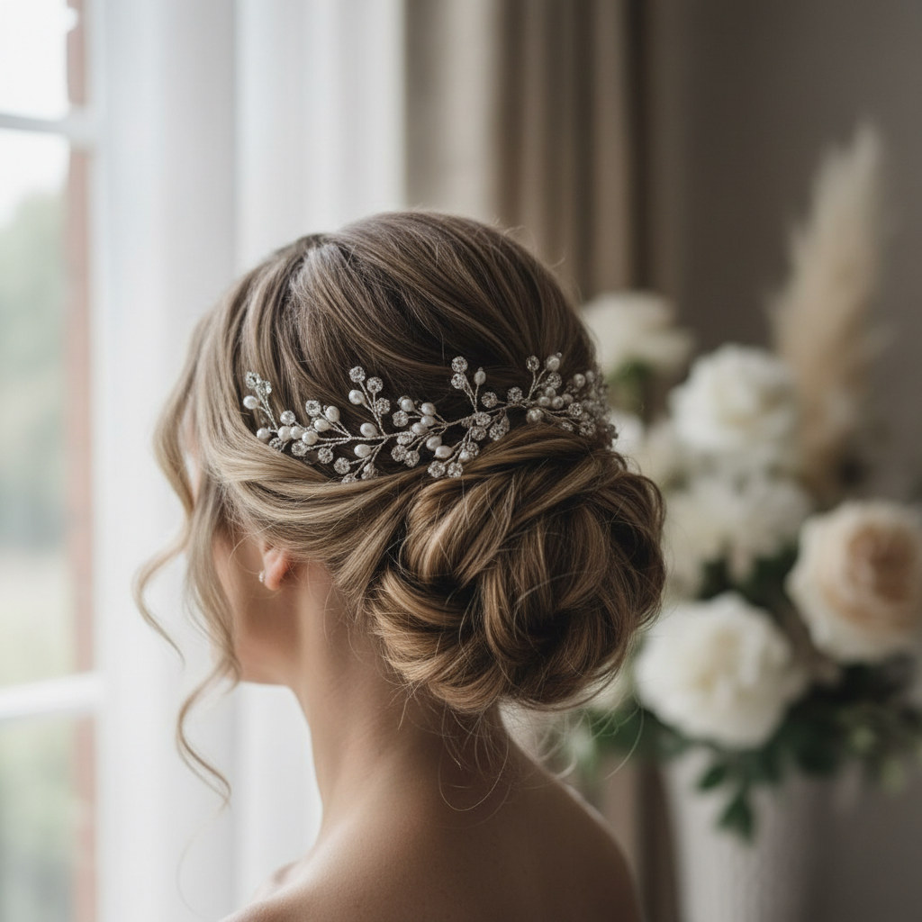 Bridal Hair Piece Detail