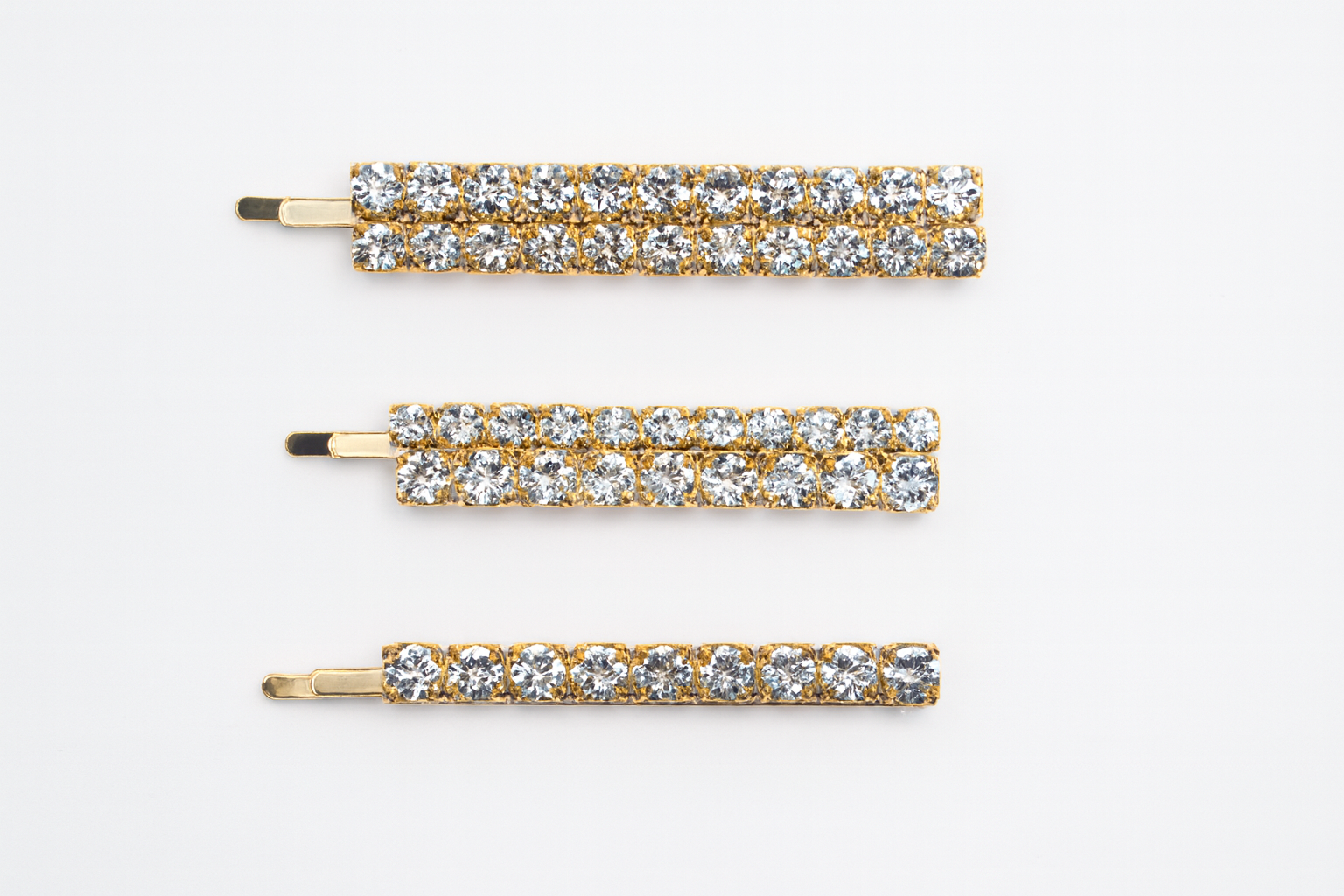 Gold crystal hair accessories
