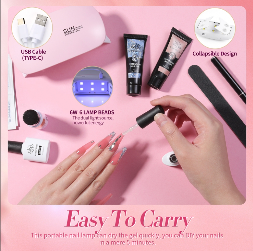 Born Pretty Poly Extension Gel Nail Starter Kit (with UV Lamp)